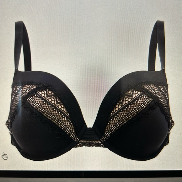 PANACHE Black Women's Aria Plunge Bra Black/Nude - Picture 1 of 6